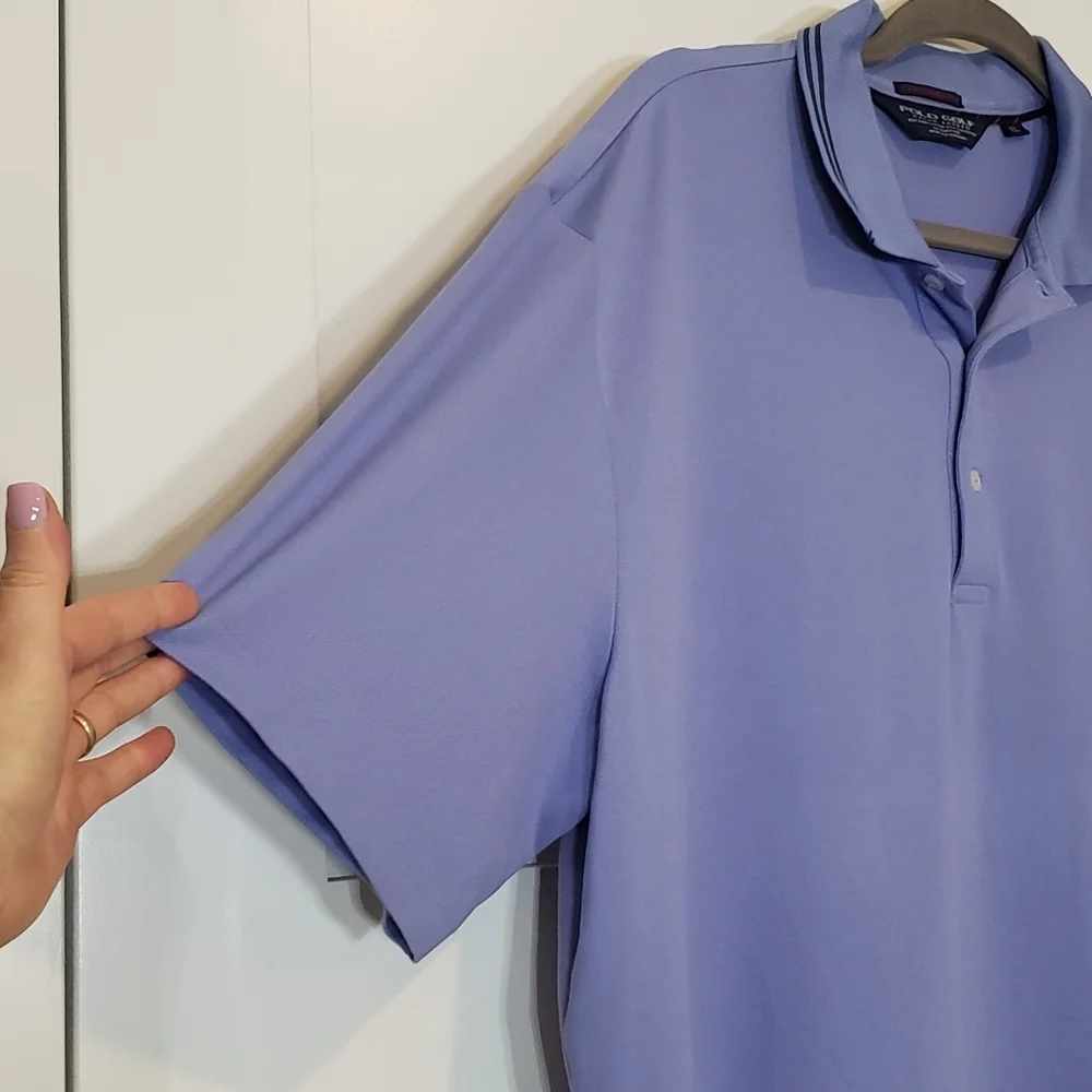 Polo Ralph Lauren Golf Performance Polo Shirt XL Stretch Blue Purple Per…